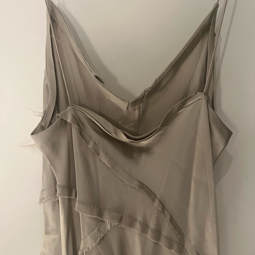 KES Elongated Recycled Slip Dress With Slit- Quartz - Picture 5 of 9